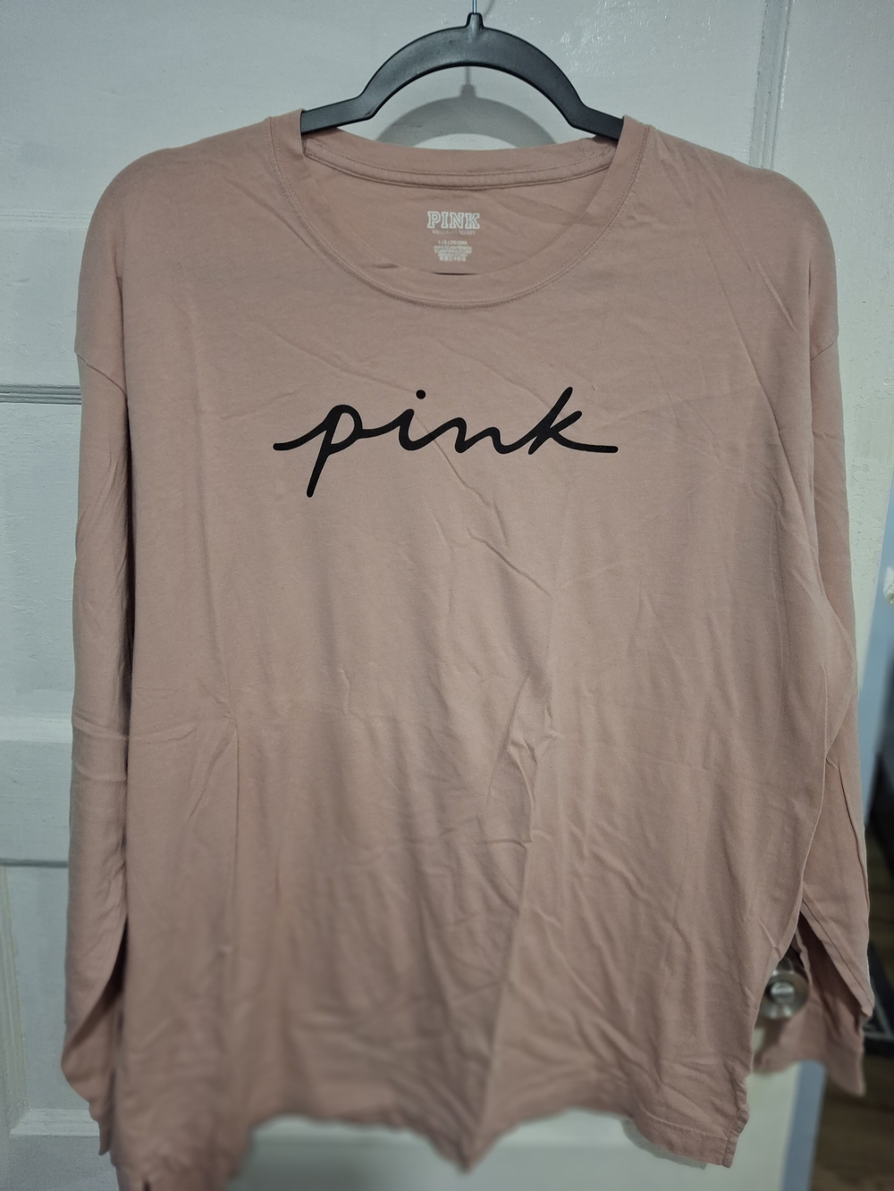 PINK Victoria's Secret Long Sleeve Logo Tee - Dusty Rose